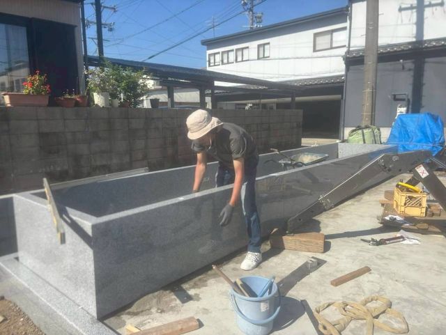 桑名市佛眼院　永代供養墓工事　㉛個別墓外柵設置